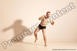 Underwear Martial art Man White Moving poses Slim Short Blond Dynamic poses Academic